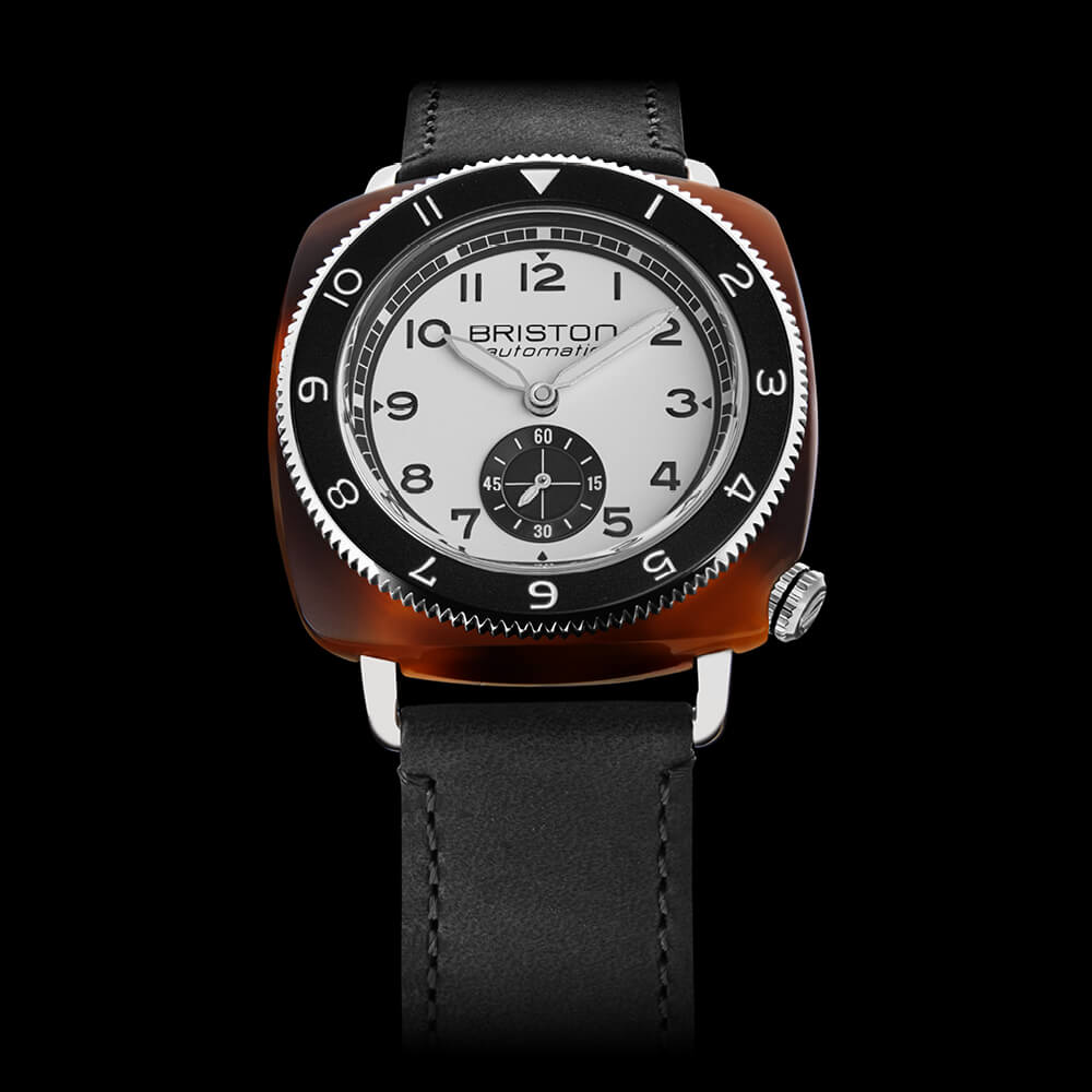 briston-clubmaster-legend-petite-seconde-automatique-39-mm-blanc-noir image 2