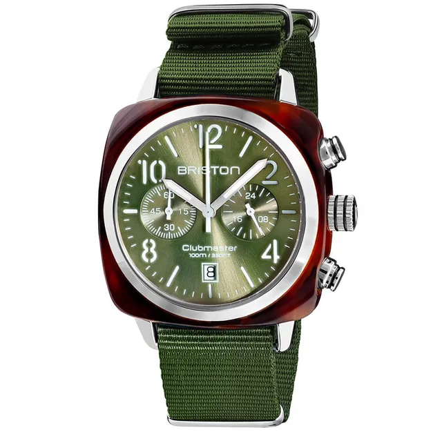 briston-clubmaster-classic-chronographe-40-mm-vert-olive image 1