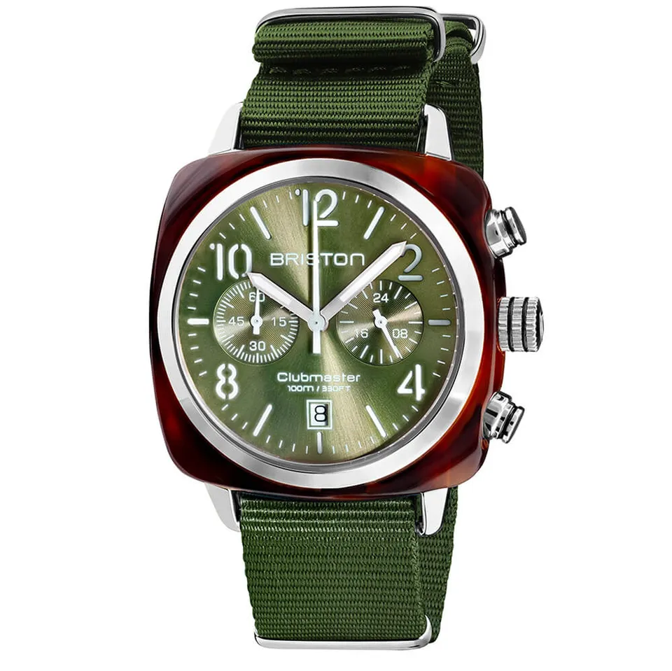 briston-clubmaster-classic-chronographe-40-mm-vert-olive image 1