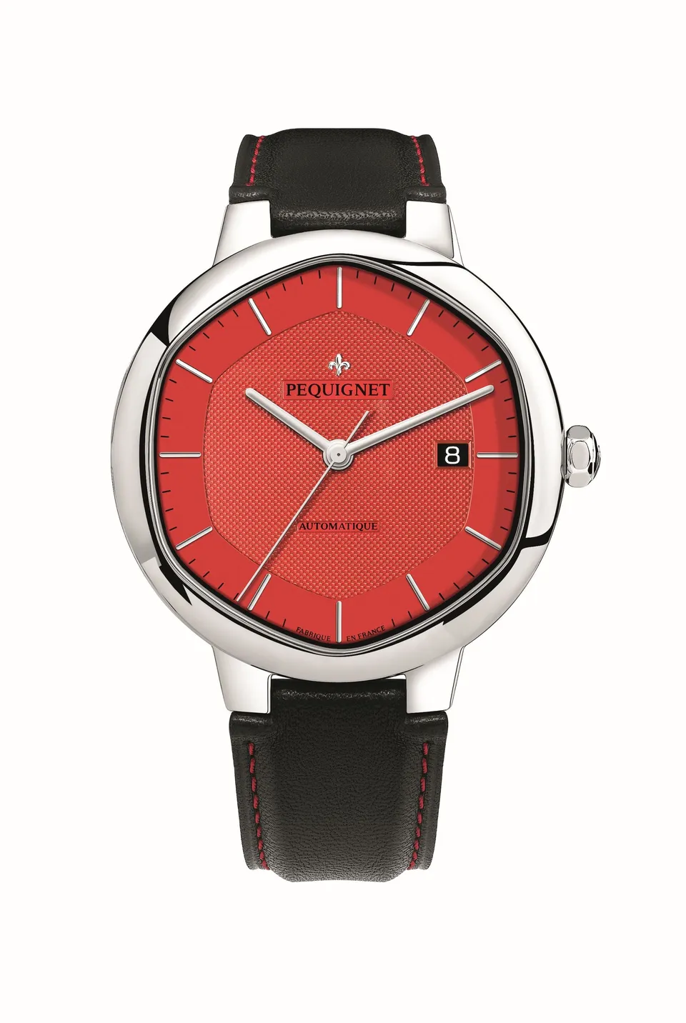 pequignet-exagone-rouge-cadran-guilloch-automatique-homme image 1