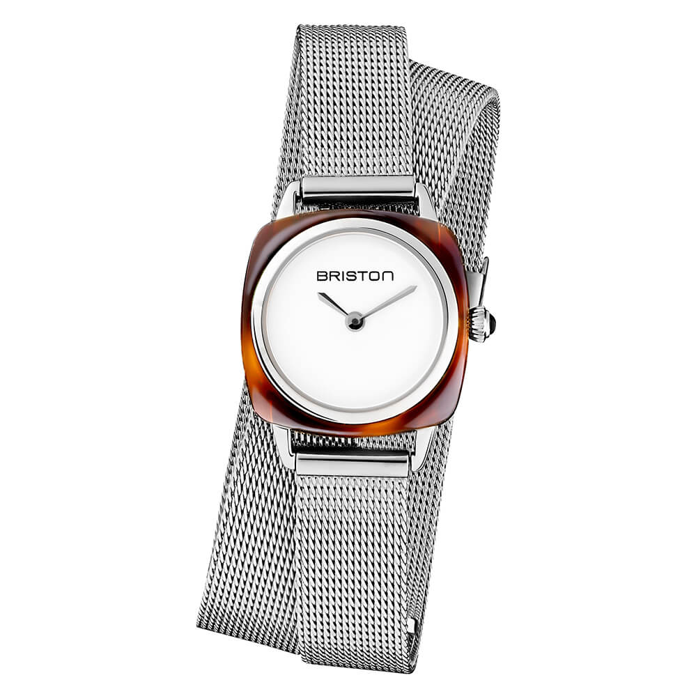 briston-clubmaster-lady-bracelet-maille-milanaise-double-tour-12-mm-acier image 2