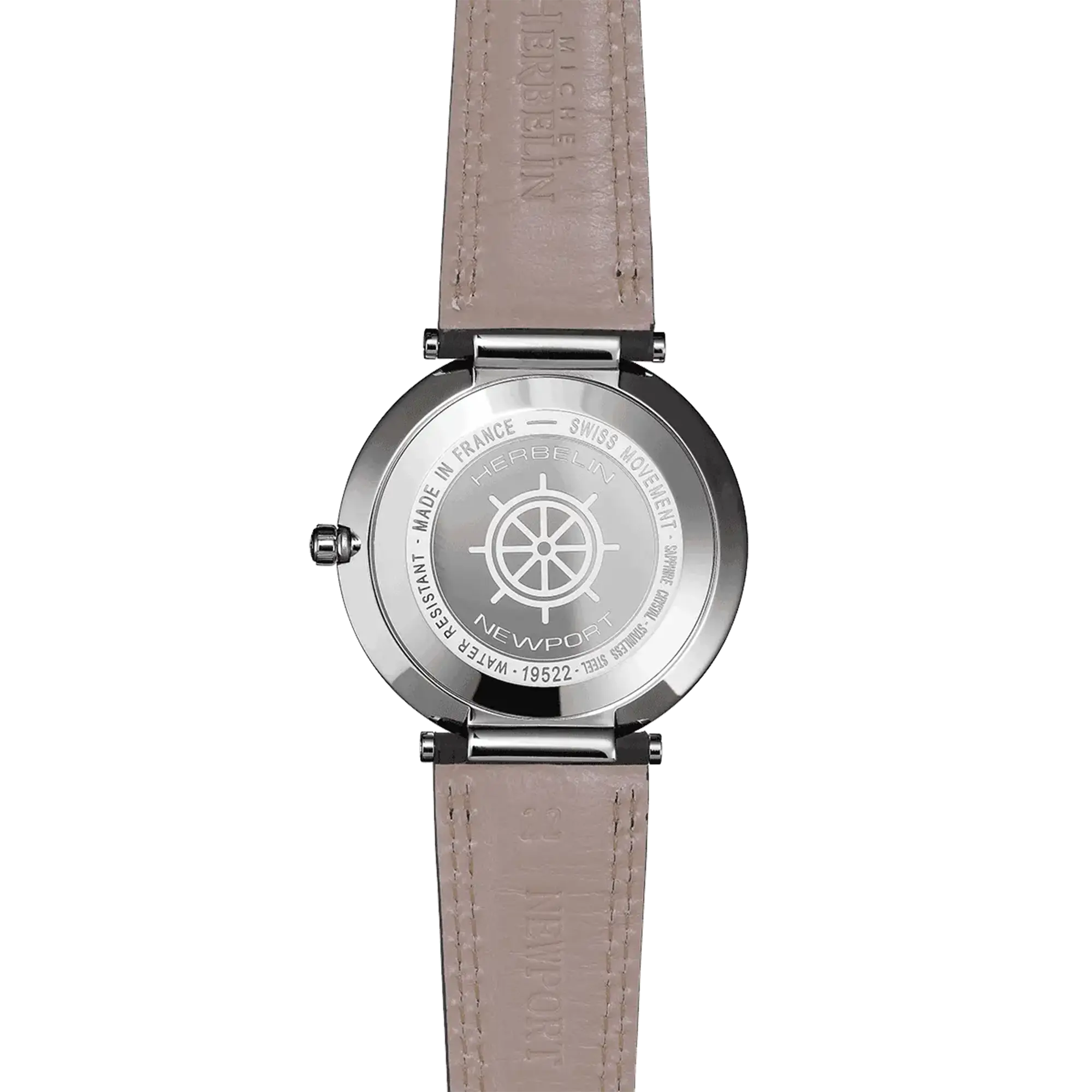 herbelin-newport-slim-homme-montre-quartz-acier-bicolore-nacre-bleue-cuir image 4