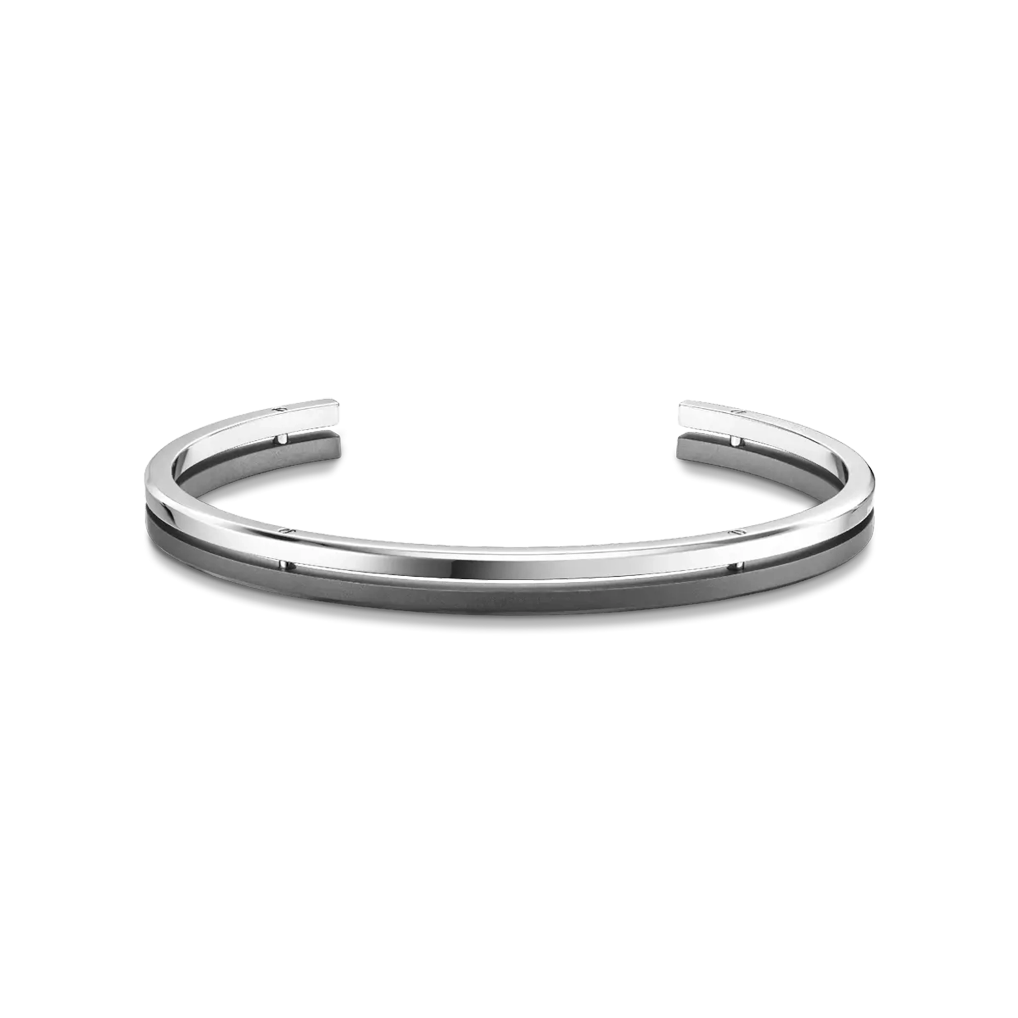herbelin-jonc-newport-duo-homme-bracelet-acier-poli-titane-sabl-taille-unique image 1