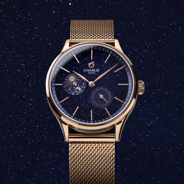 charlie-paris-initial-36-jour-nuit-montre-automatique-femme-36-mm-aventurine-dor-2 image 1