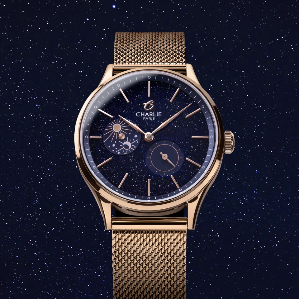 charlie-paris-initial-36-jour-nuit-montre-automatique-femme-36-mm-aventurine-dor-2 image 1