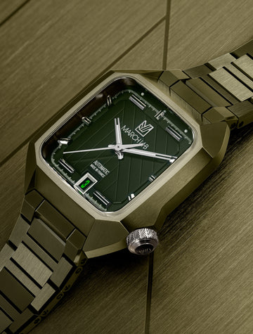 march-la-b-am2-slim-automatique-corporate-36mm-vert-homme image 2