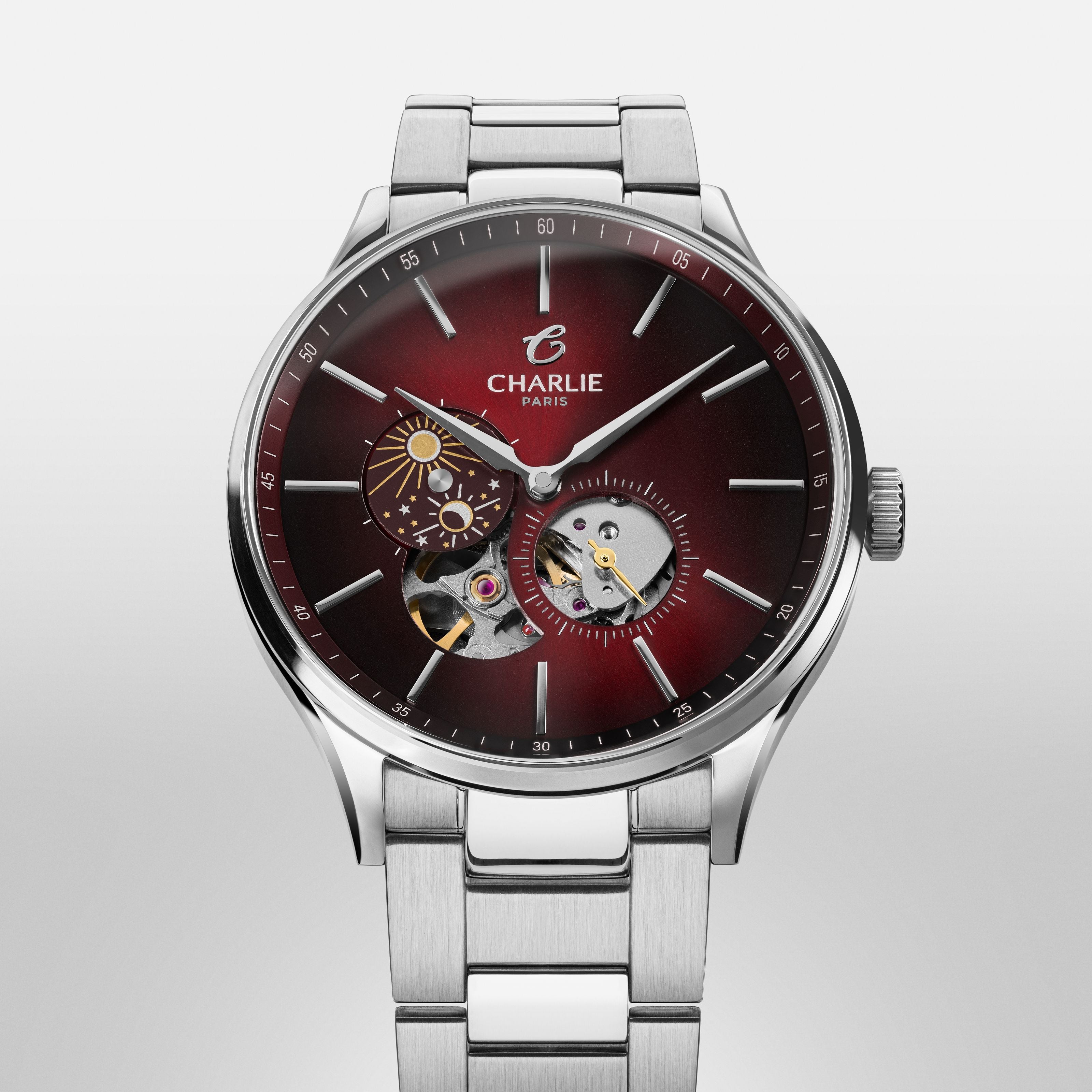 charlie-paris-initial-c-ur-ouvert-jour-nuit-montre-automatique-homme-40mm-bordea image 5