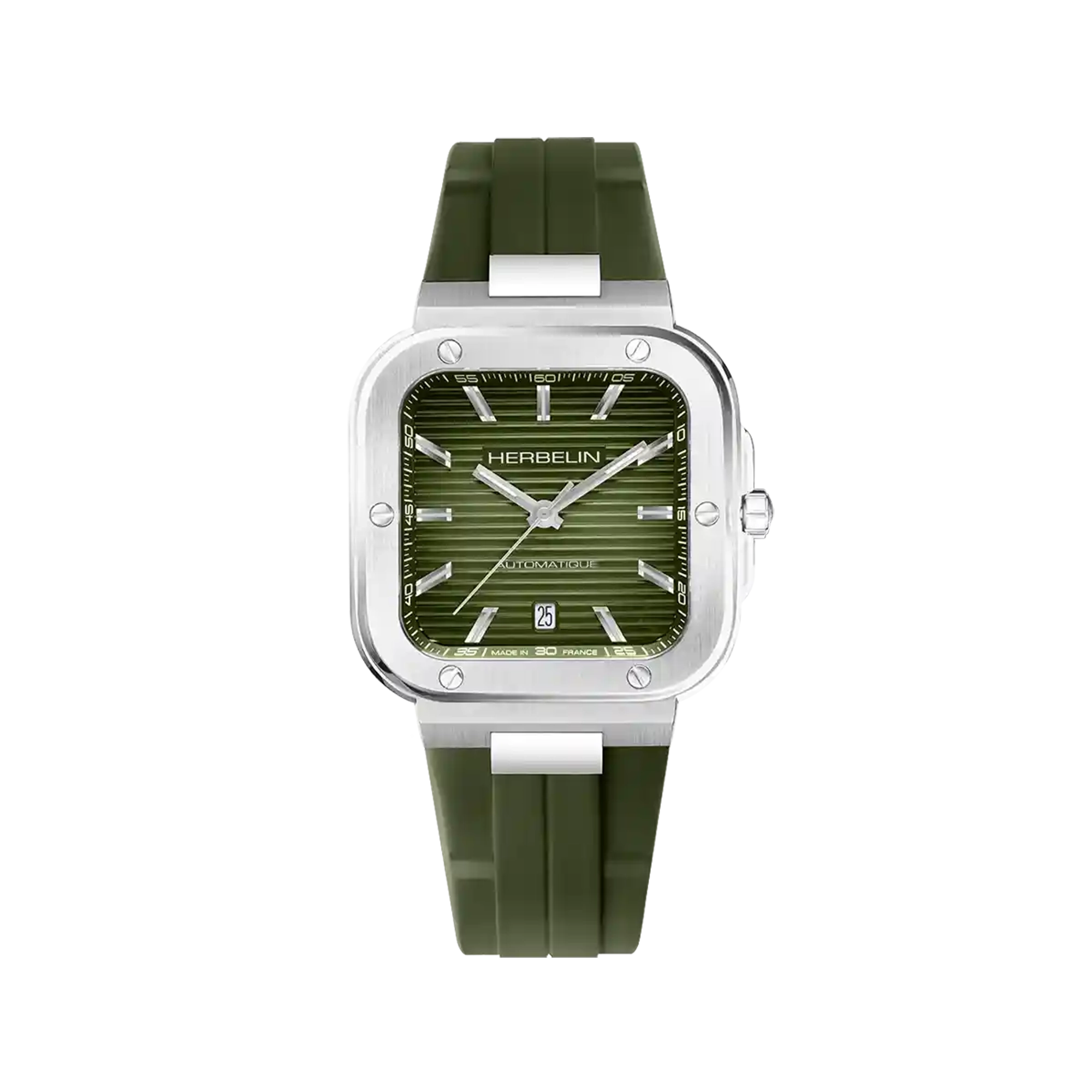herbelin-cap-camarat-square-automatique-montre-homme-39mm-kaki-acier image 1