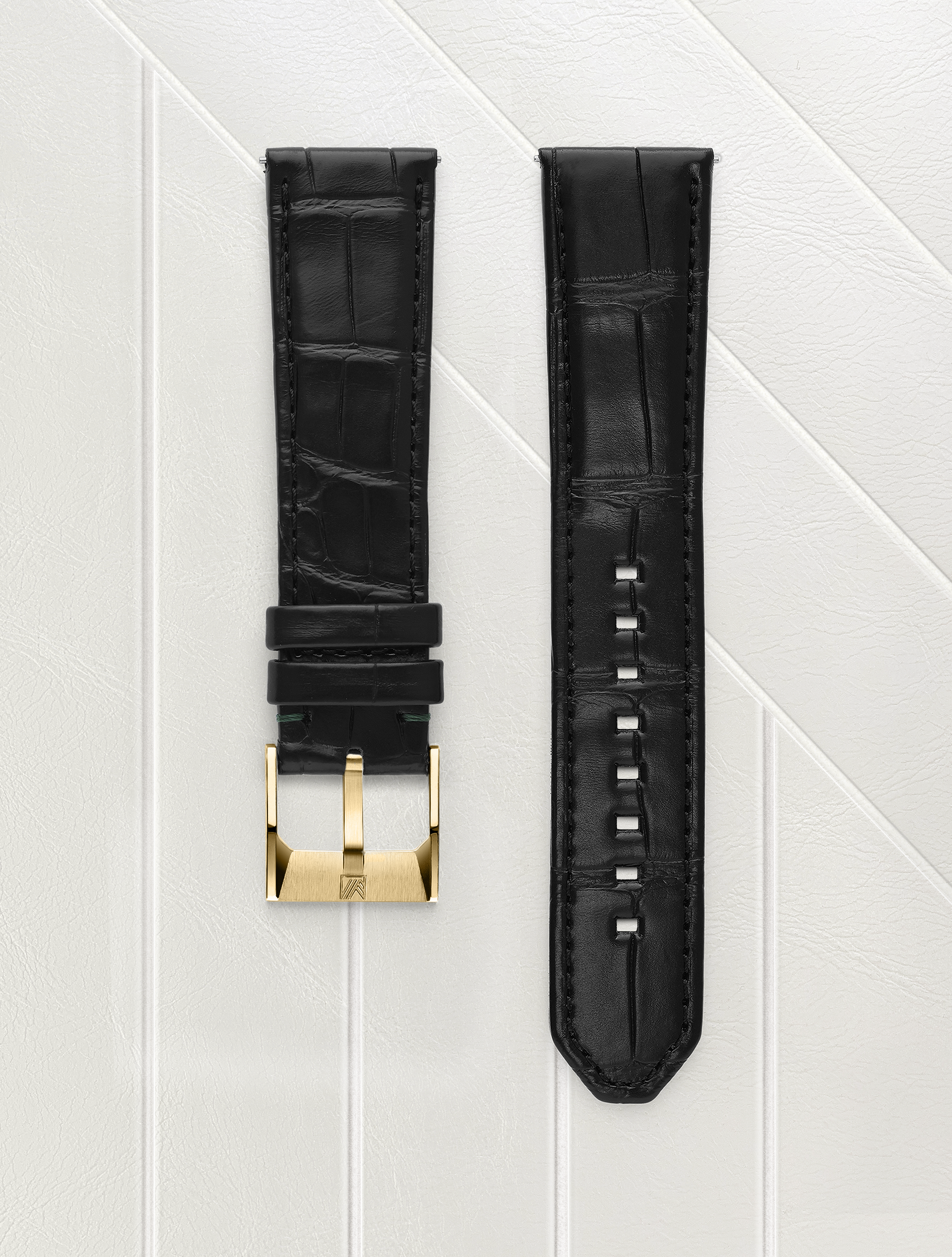 march-la-b-bracelet-alligator-noir-20-mm-bracelet-cuir-interchangeable image 2