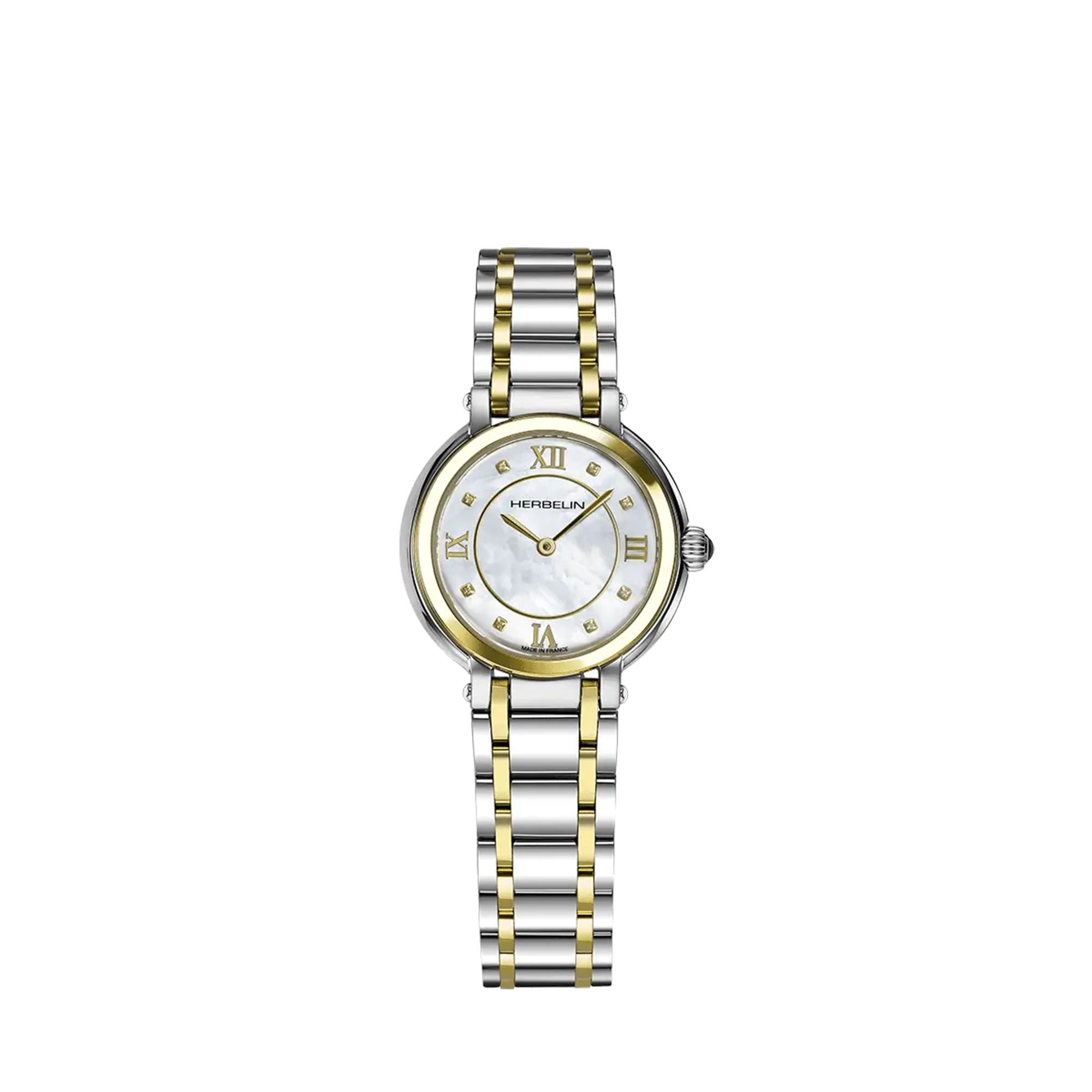 herbelin-galet-montre-femme-quartz-bicolore-zirconium-nacre image 1