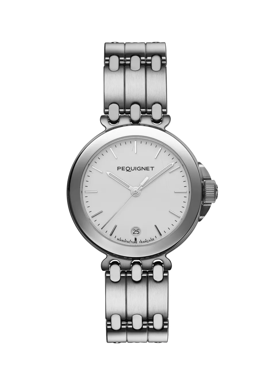 pequignet-moorea-montre-acier-38-5-mm-cadran-blanc-opalin-calibre-initial image 1