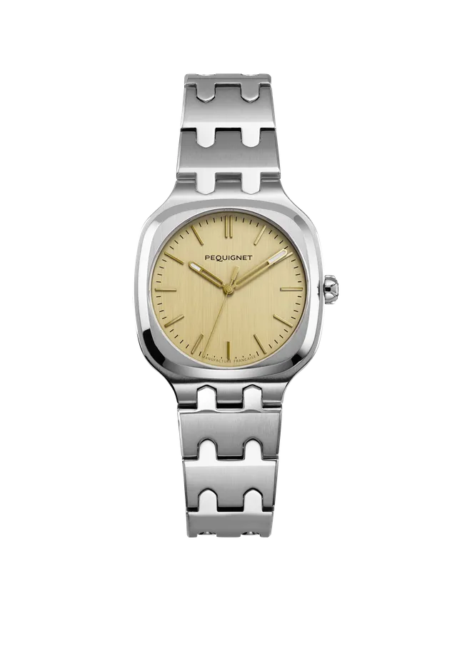pequignet-concorde-30-mm-quartz-mixte-cadran-dor-acier image 1