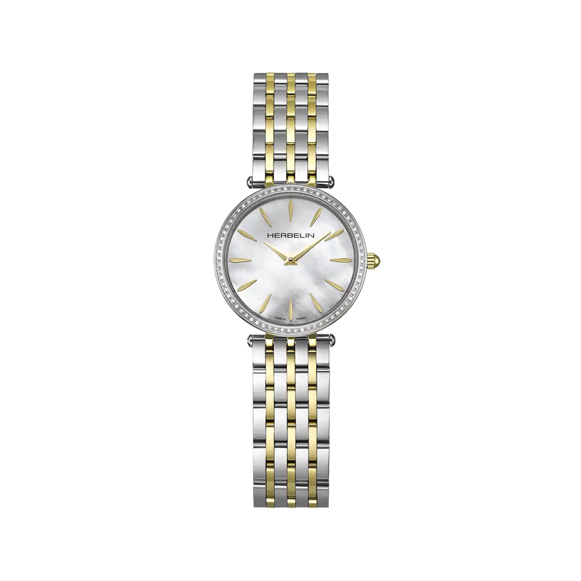 herbelin-epsilon-quartz-montre-femme-nacre-diamants-bicolore-28-mm image 1