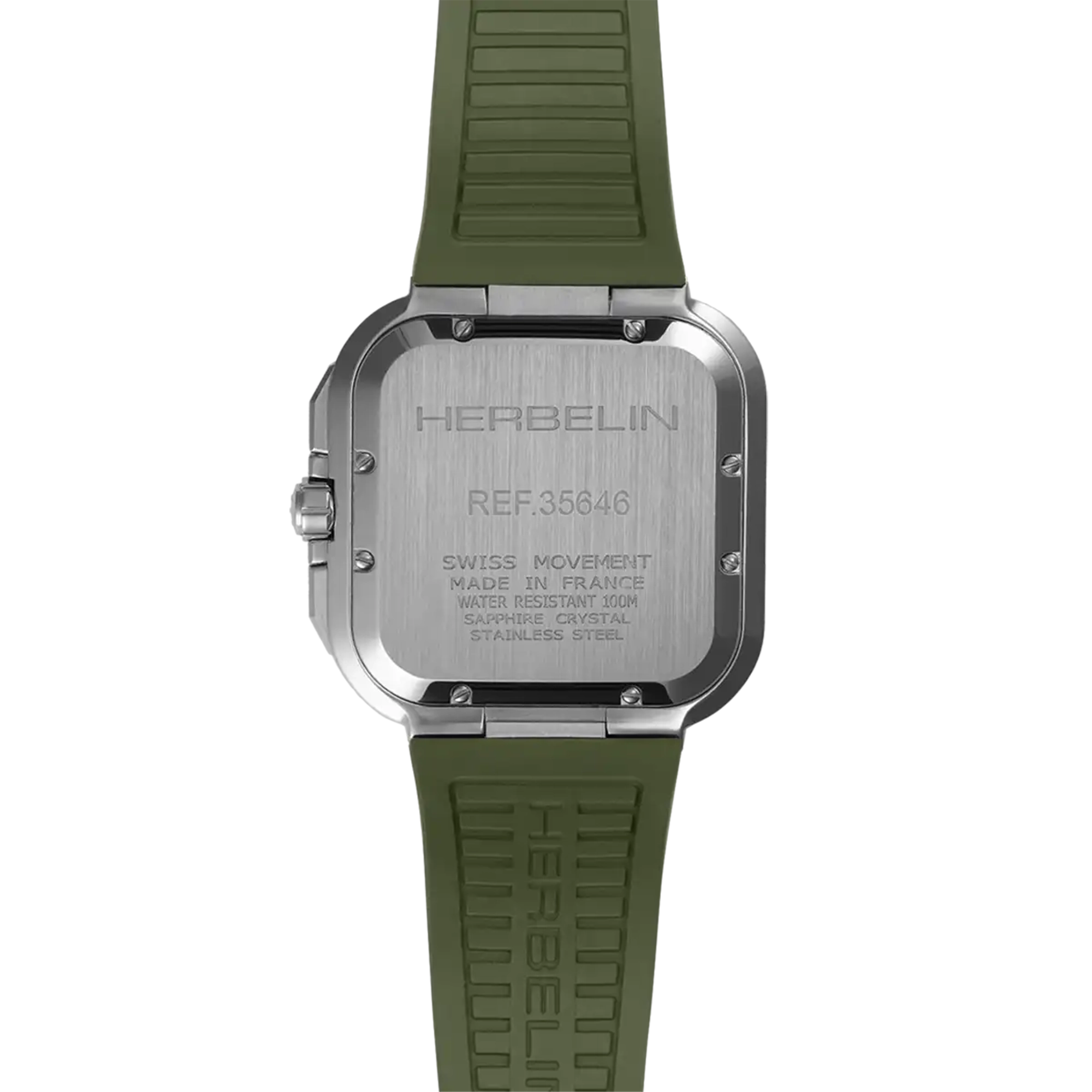 herbelin-cap-camarat-square-chronographe-quartz-kaki-fkm image 4