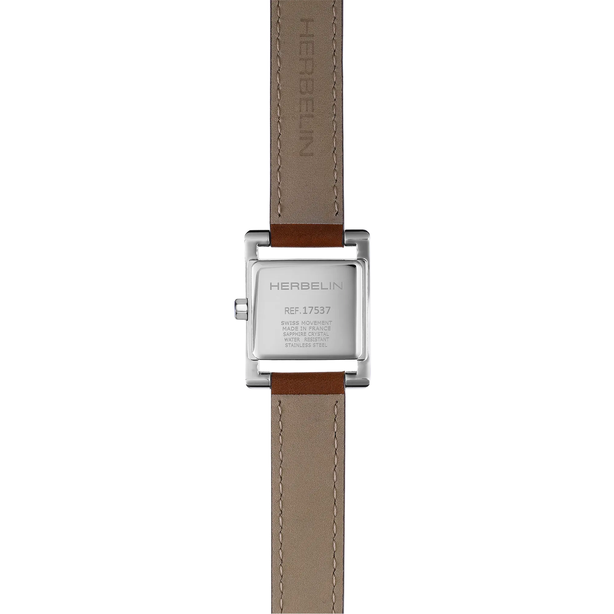 herbelin-ve-avenue-montre-quartz-femme-acier-et-cuir-camel-cadran-blanc image 4