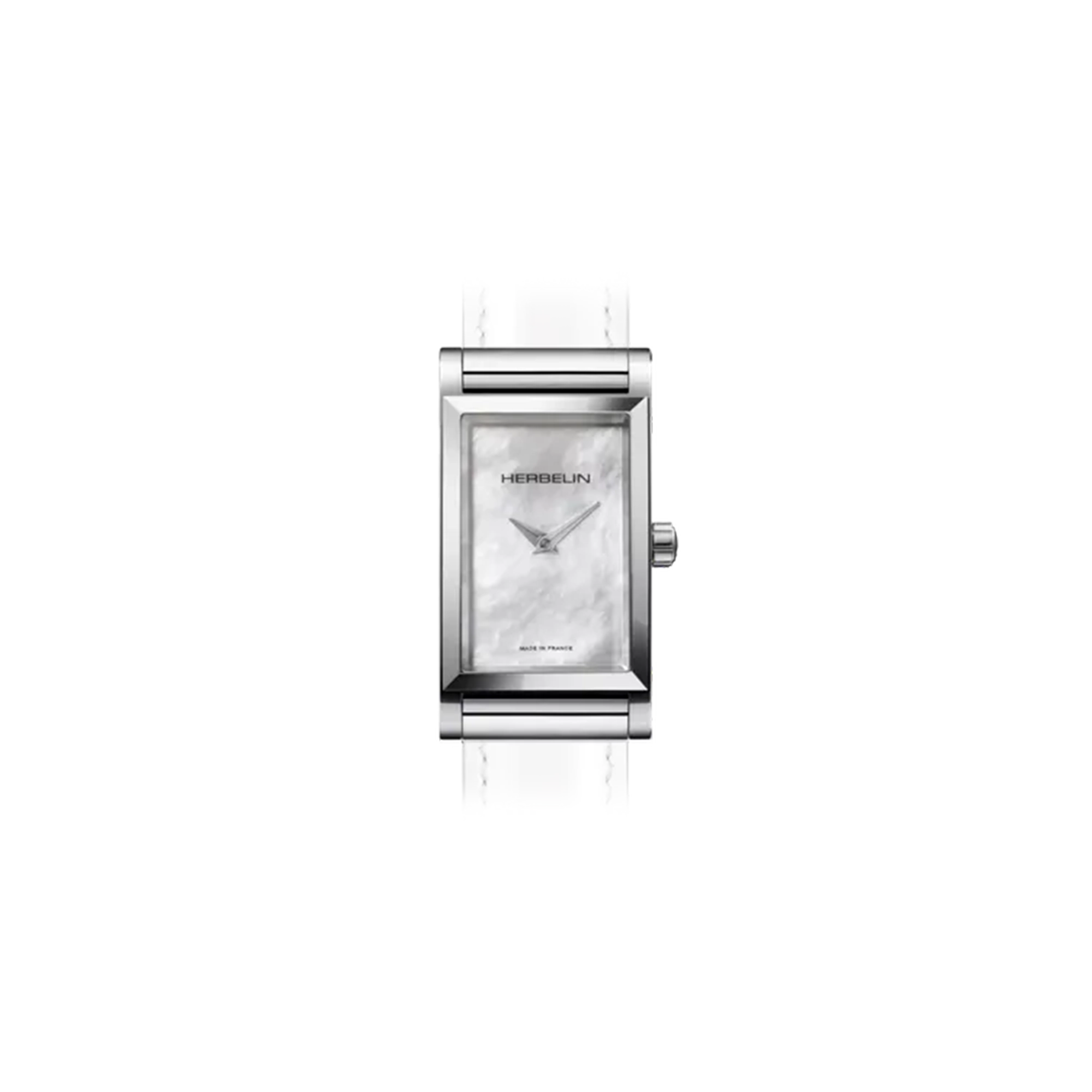 herbelin-antar-s-bo-tier-rectangle-quartz-nacre-acier-facette image 2