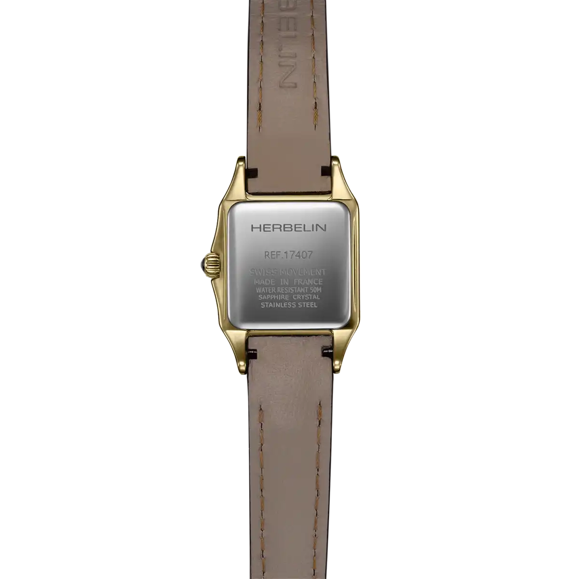 herbelin-luna-mini-quartz-femme-montre-pvd-or-jaune-cuir-camel-18-6-mm image 4