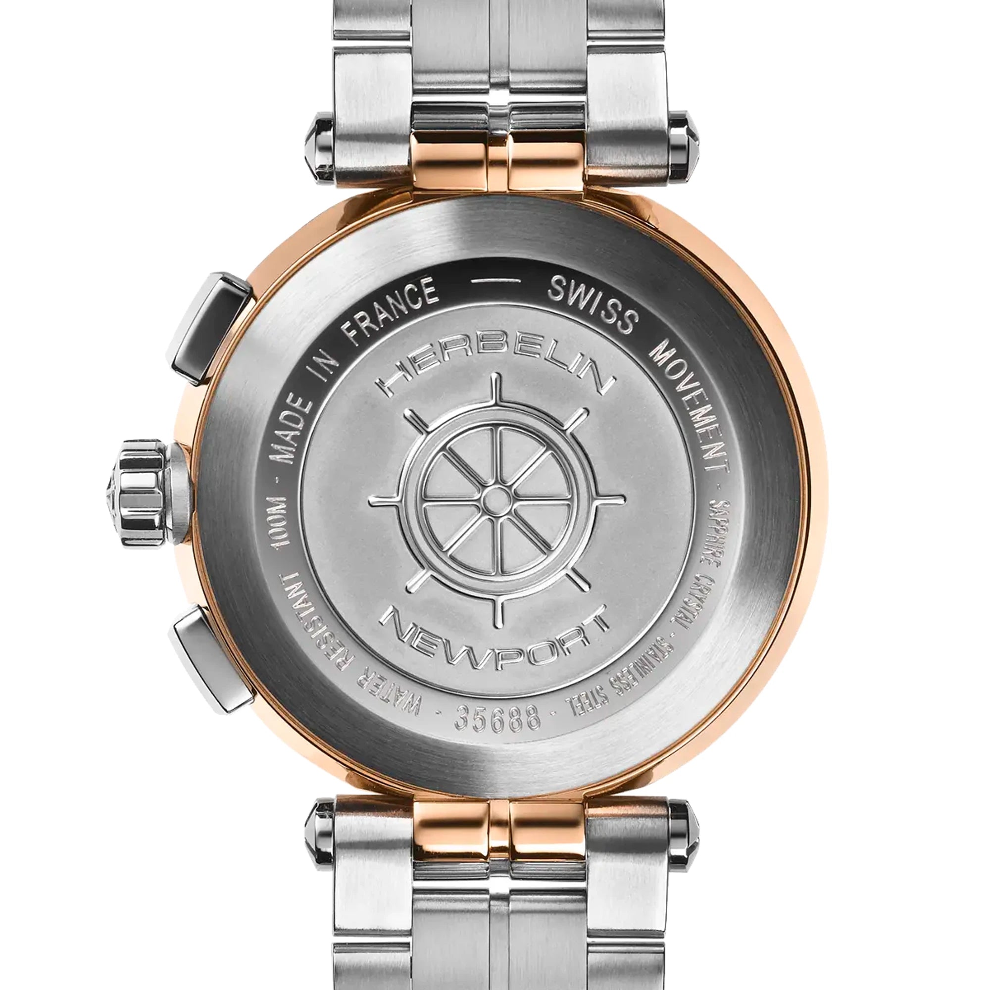 herbelin-newport-chronographe-lady-pvd-or-rose-diamants-montre-femme image 4