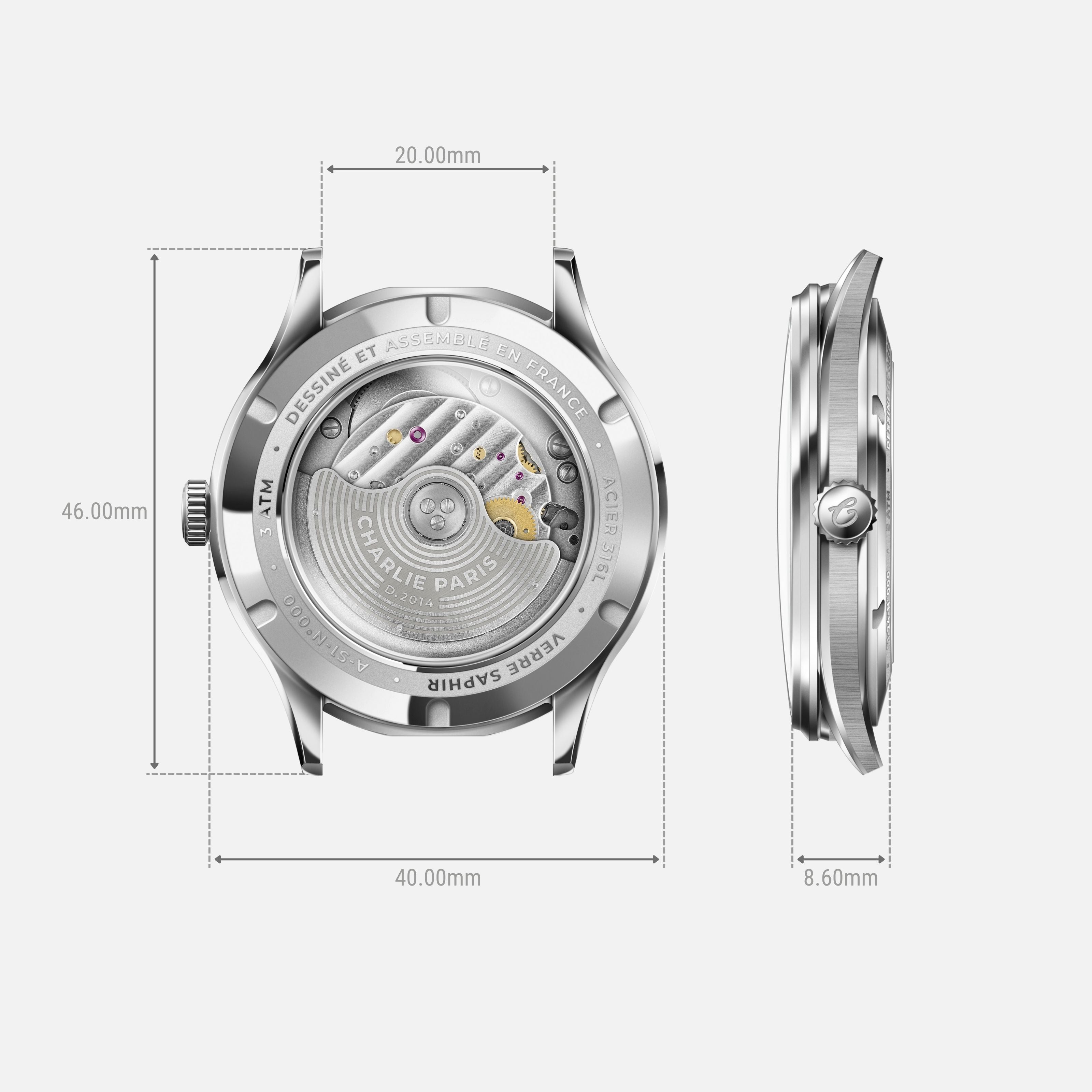 charlie-paris-initial-slim-blanc-montre-homme-automatique-40-mm-cadran-blanc-aci image 4