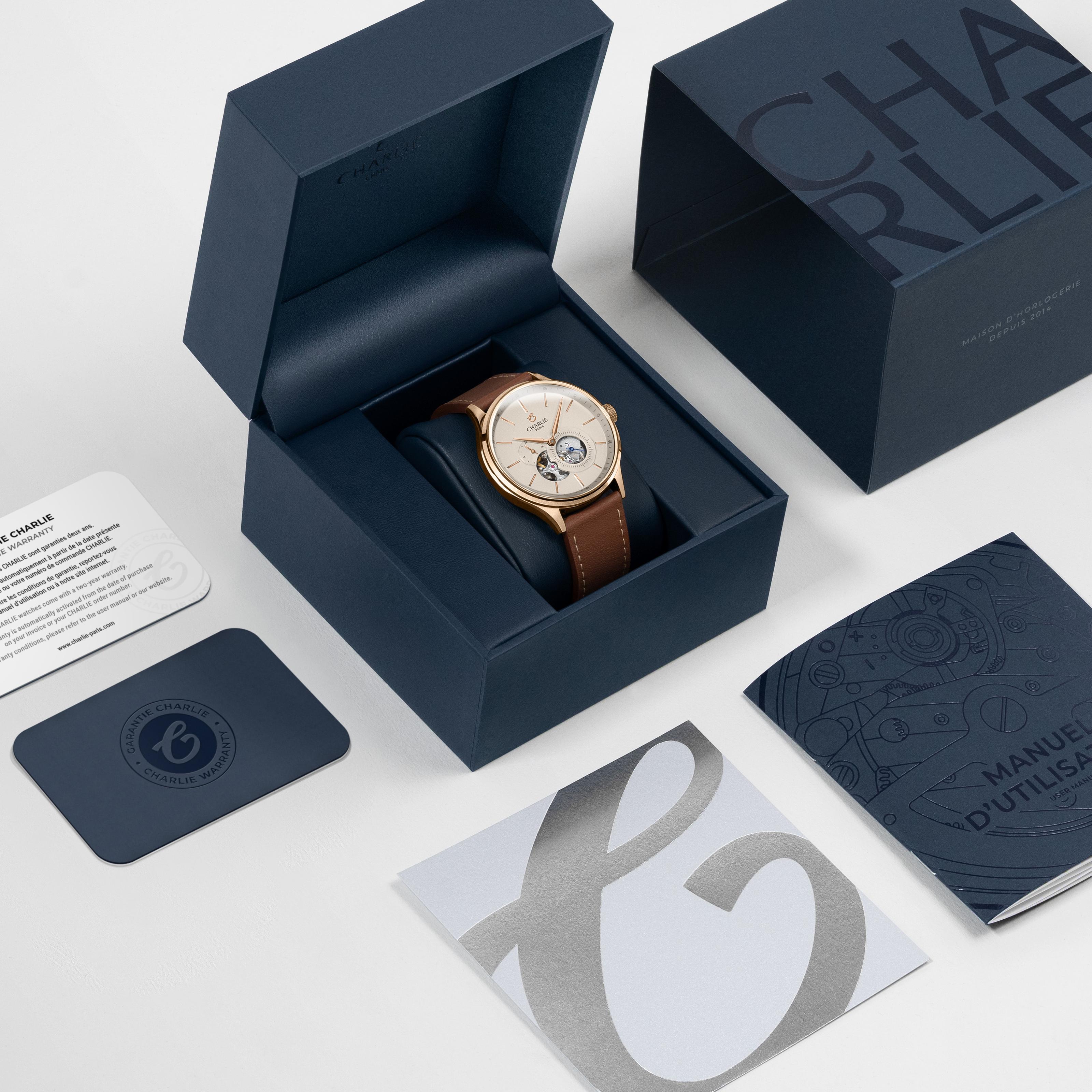 charlie-paris-initial-montre-automatique-c-ur-ouvert-dor-rose-40mm-cadran-dor image 4