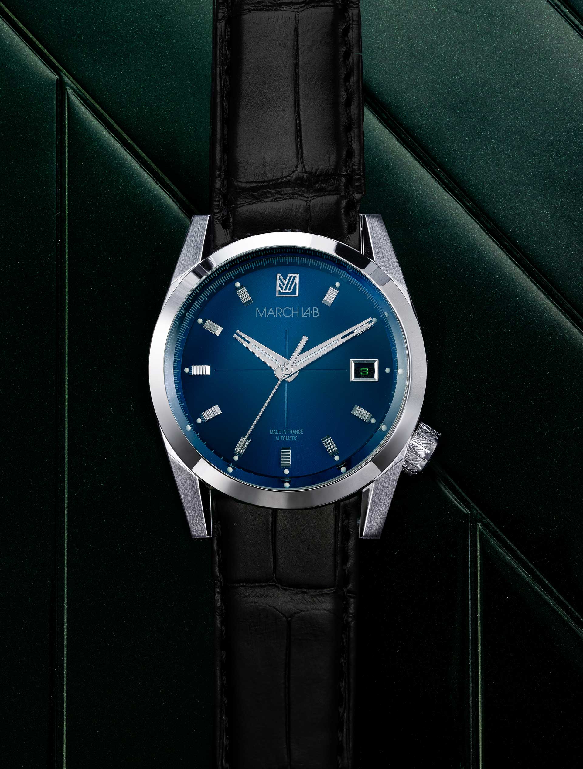 march-la-b-am89-automatique-ocean-38-mm-montre-homme-ronde-bleue image 2