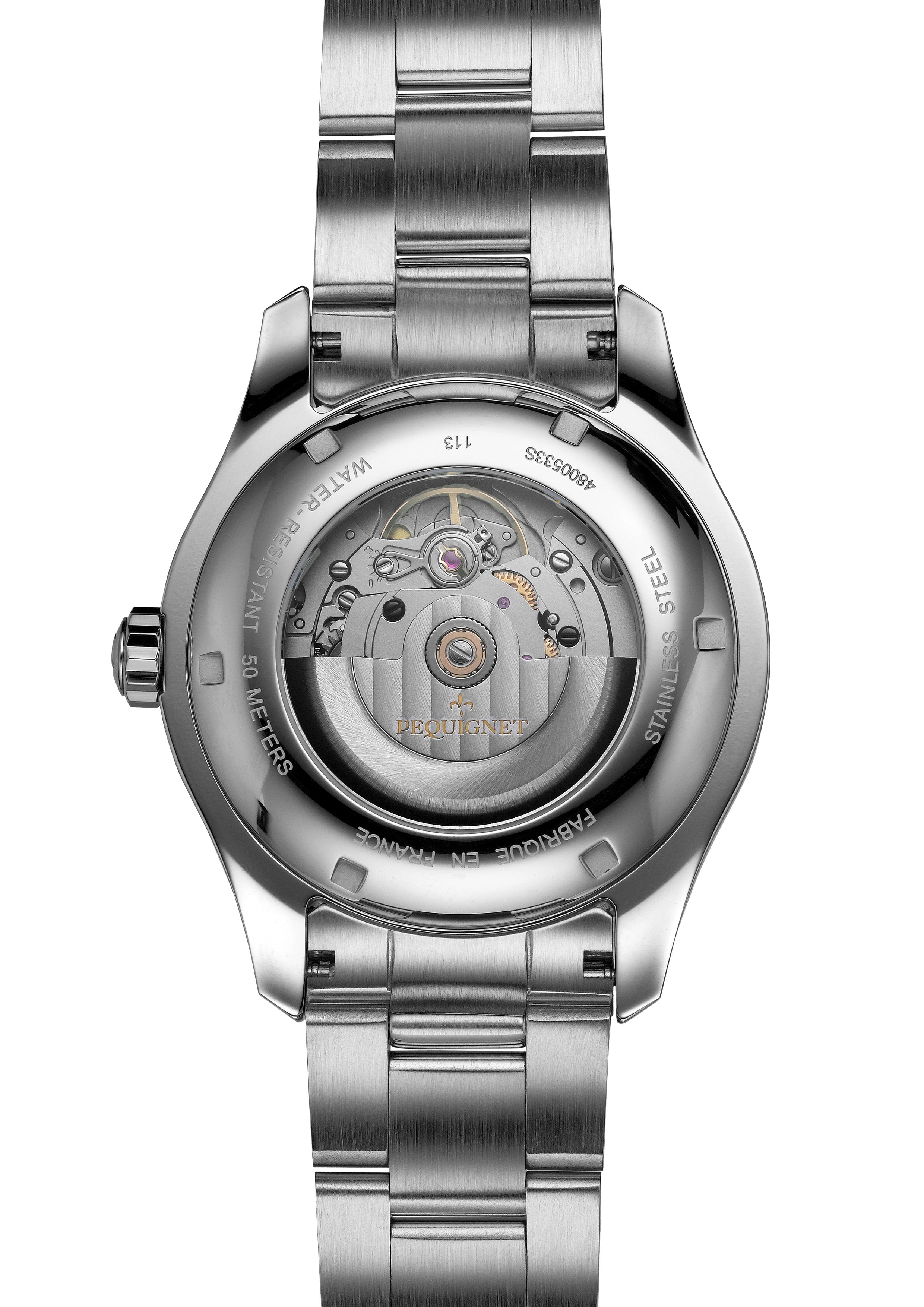 pequignet-l-gance-cadran-bleu-date-3-aiguilles-automatique-montre-homme-urbaine image 4
