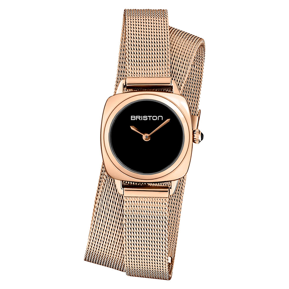 briston-clubmaster-lady-bracelet-maille-milanaise-double-tour-12-mm-or-rose image 3