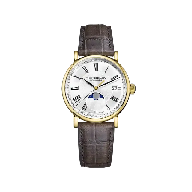 herbelin-inspiration-automatique-phase-de-lune-38-mm-acier-bicolore-pvd-or-et-cu image 1