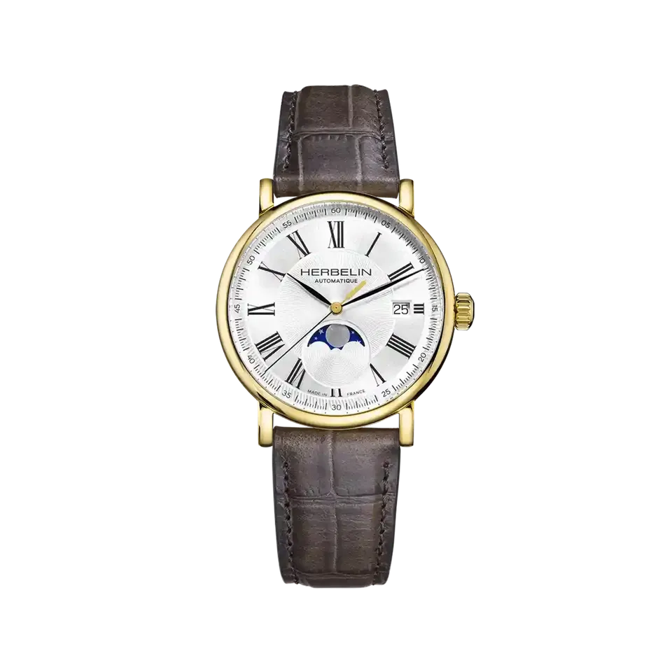 herbelin-inspiration-automatique-phase-de-lune-38-mm-acier-bicolore-pvd-or-et-cu image 1