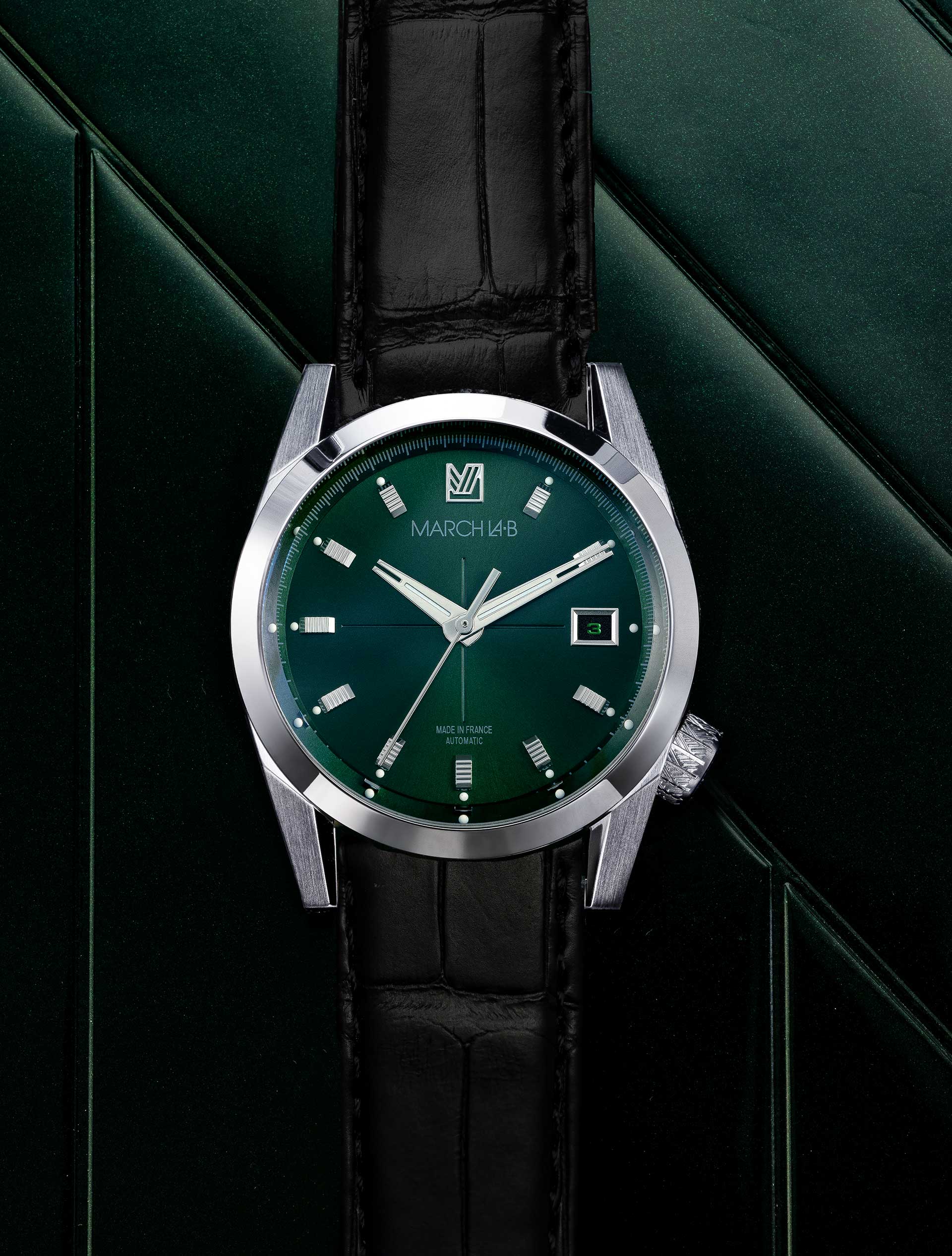 march-la-b-am89-automatique-grall-38mm-montre-verte-100m image 2