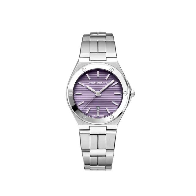 herbelin-cap-camarat-quartz-acier-violet-femme-33-mm image 1