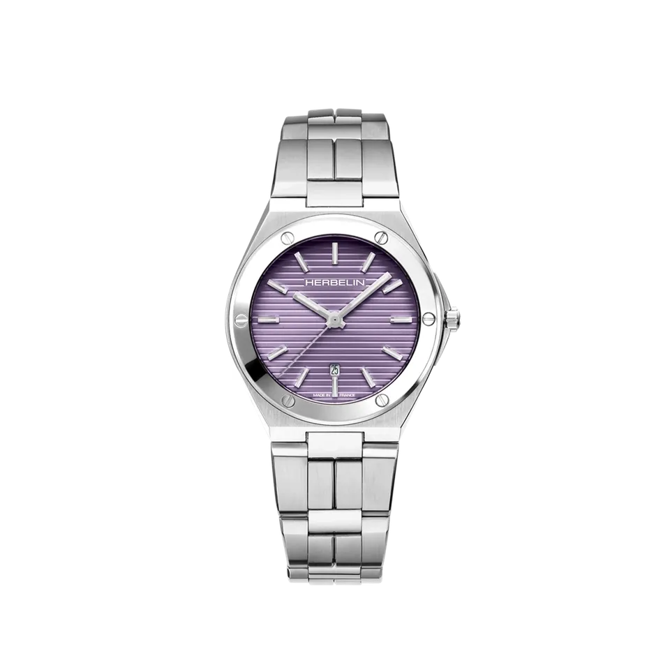 herbelin-cap-camarat-quartz-acier-violet-femme-33-mm image 1