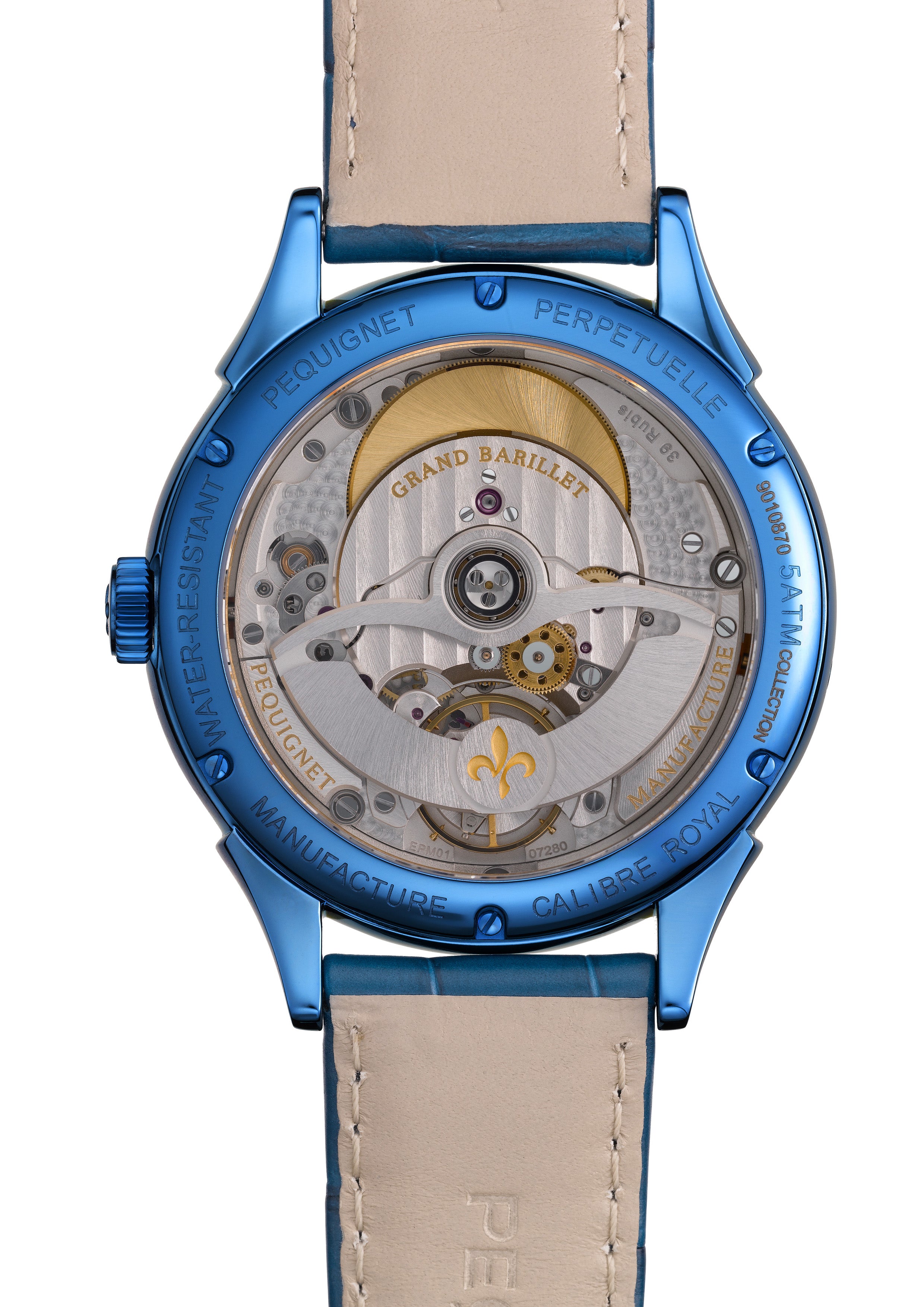 pequignet-royale-saphir-s-rie-limit-e-montre-bleu-topaze-phase-de-lune image 2