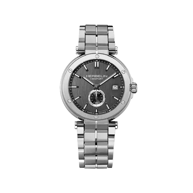 herbelin-newport-quartz-acier-cadran-noir-montre-homme-40-5-mm image 1
