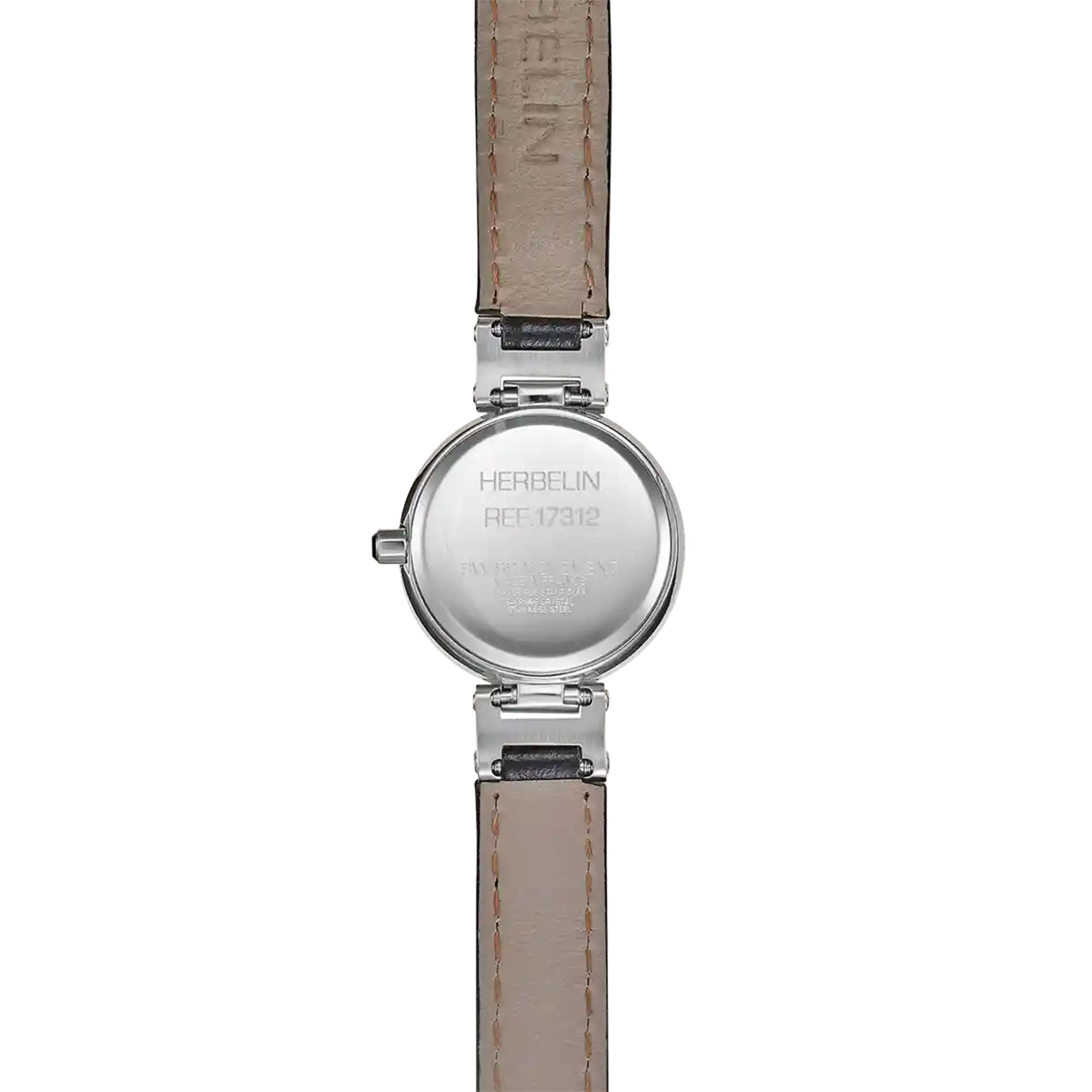 herbelin-lady-h-quartz-acier-et-cuir-noir-montre-femme-22-mm image 4