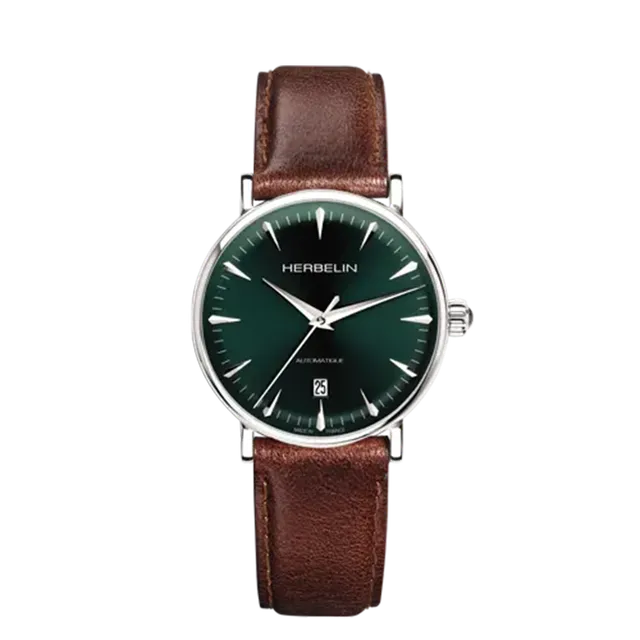 herbelin-inspiration-automatique-montre-homme-vert-acier-40mm image 1