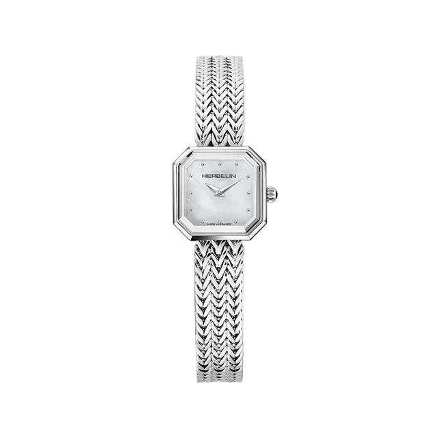 herbelin-octog-ne-femme-quartz-carr-acier-nacre-blanche image 1