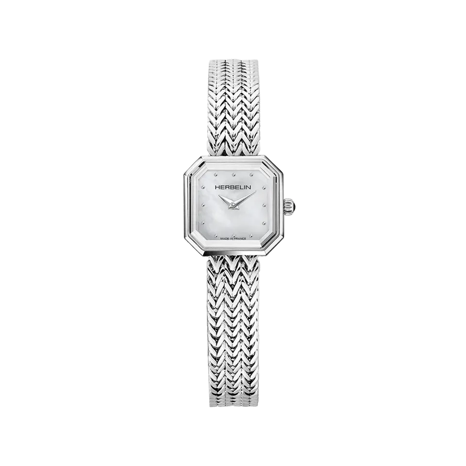 herbelin-octog-ne-femme-quartz-carr-acier-nacre-blanche image 1