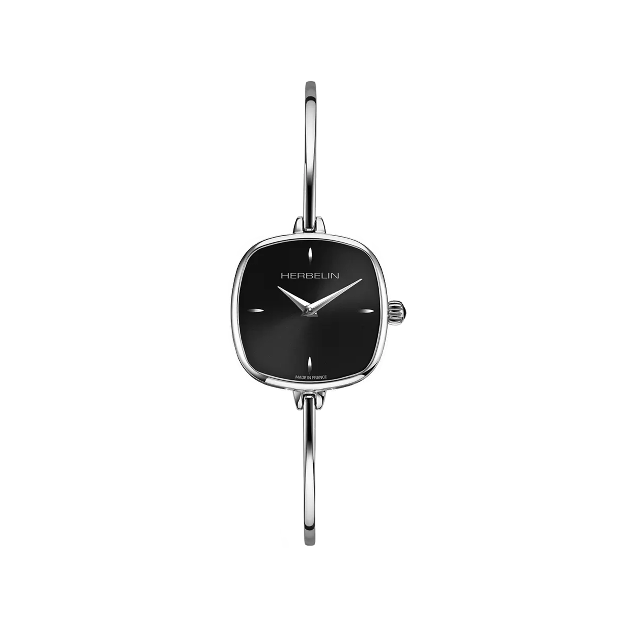 herbelin-fil-montre-femme-carr-e-acier-cadran-noir image 1