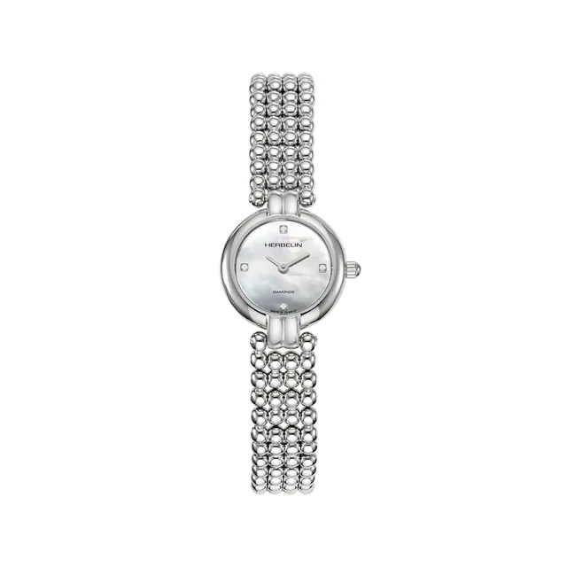 herbelin-perles-quartz-21-mm-montre-femme-nacre-diamants image 1