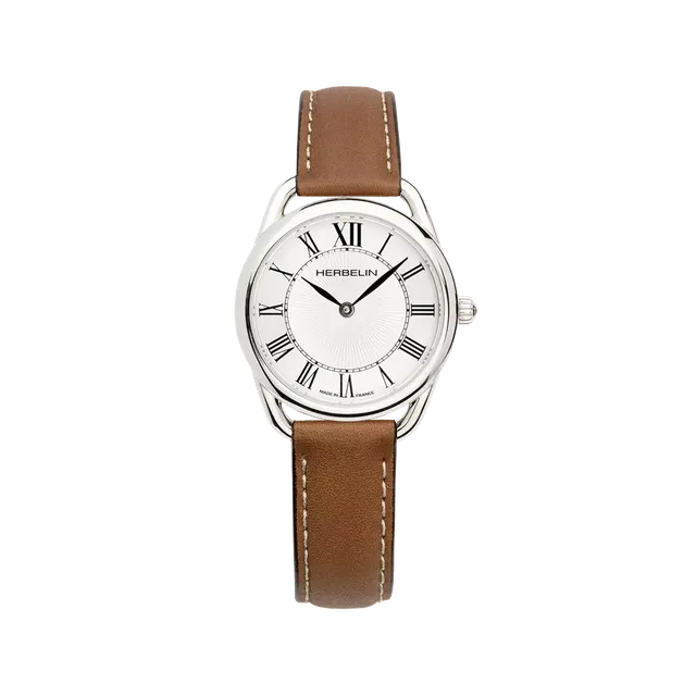 herbelin-quinoxe-quartz-femme-acier-cuir-camel image 1