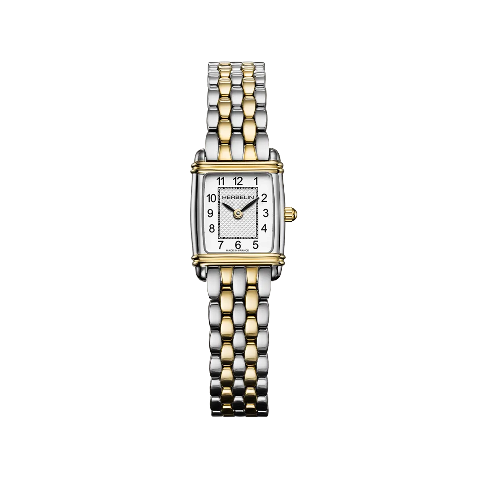 herbelin-art-d-co-tonneau-quartz-bicolore-mini-montre-femme-xs-17-8-x-19-4-mm image 1