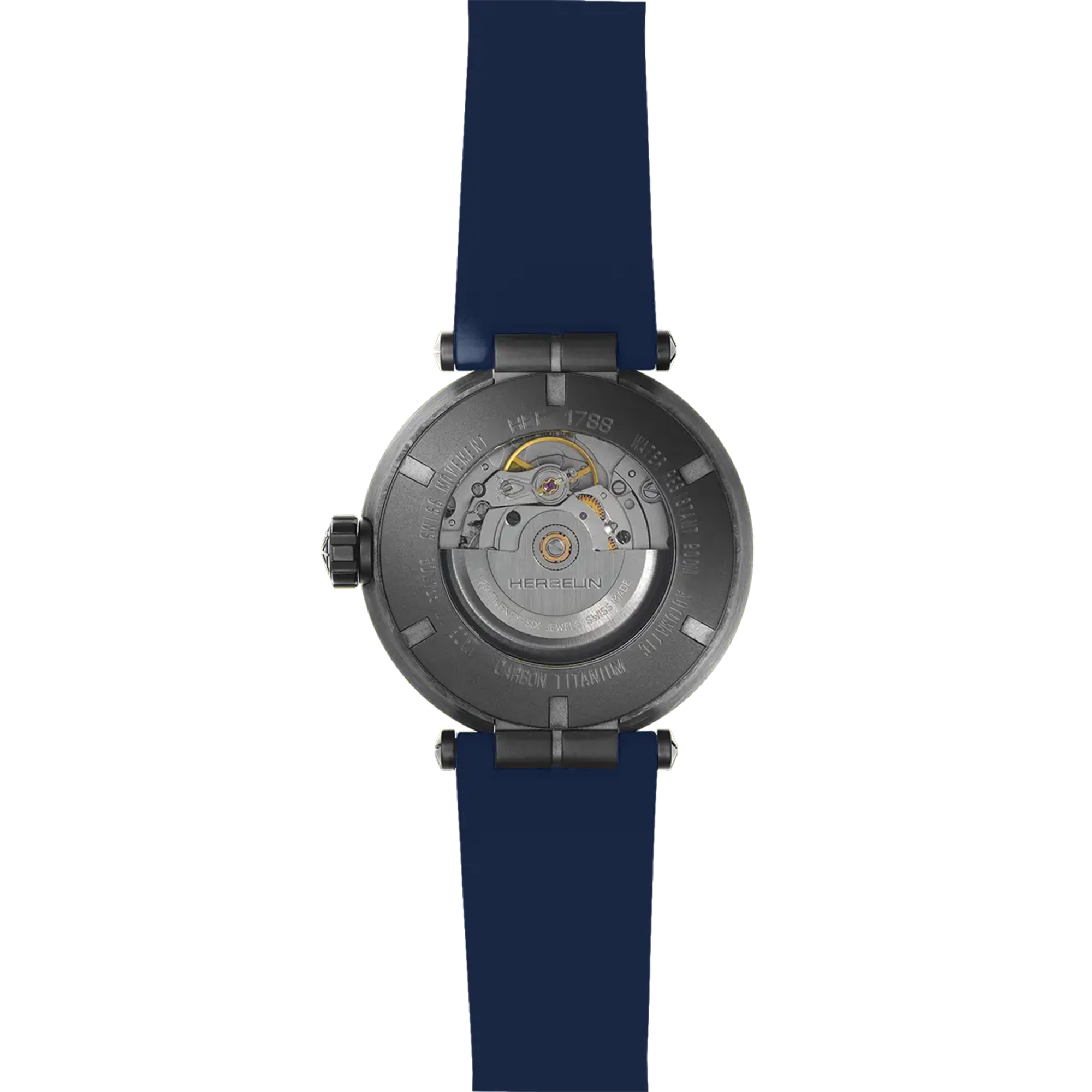 herbelin-newport-carbone-titane-automatique-bleu-43-mm-homme image 4