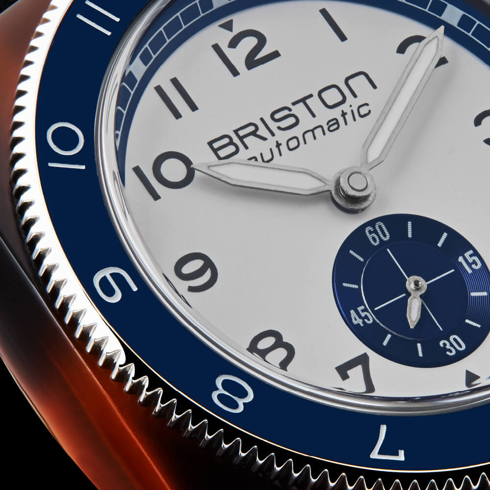 briston-clubmaster-legend-petite-seconde-automatique-39-mm-blanc-bleu image 2