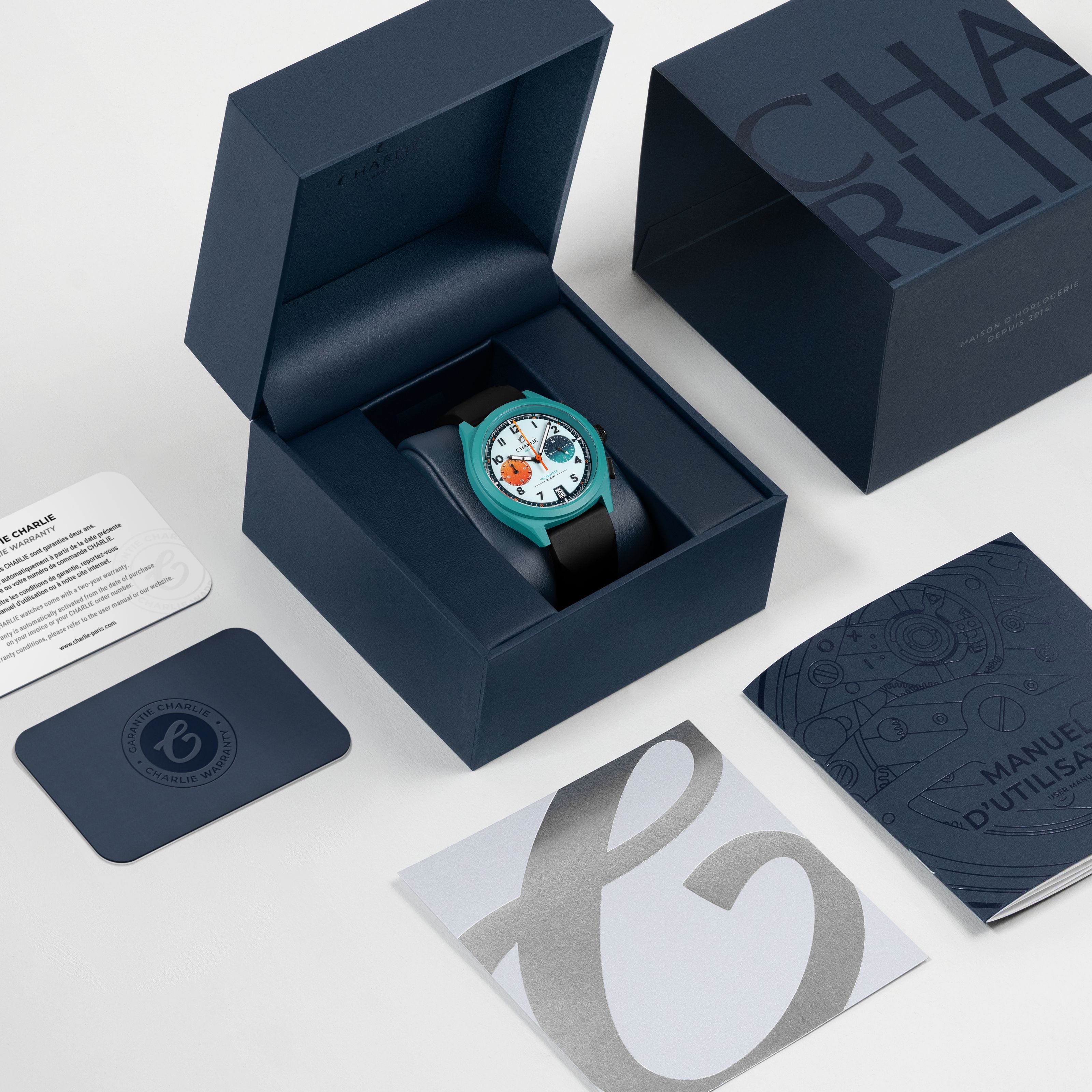 charlie-paris-grx-chronographe-evo-rq-montre-sport-homme-39mm-cerakote-turquoise image 5
