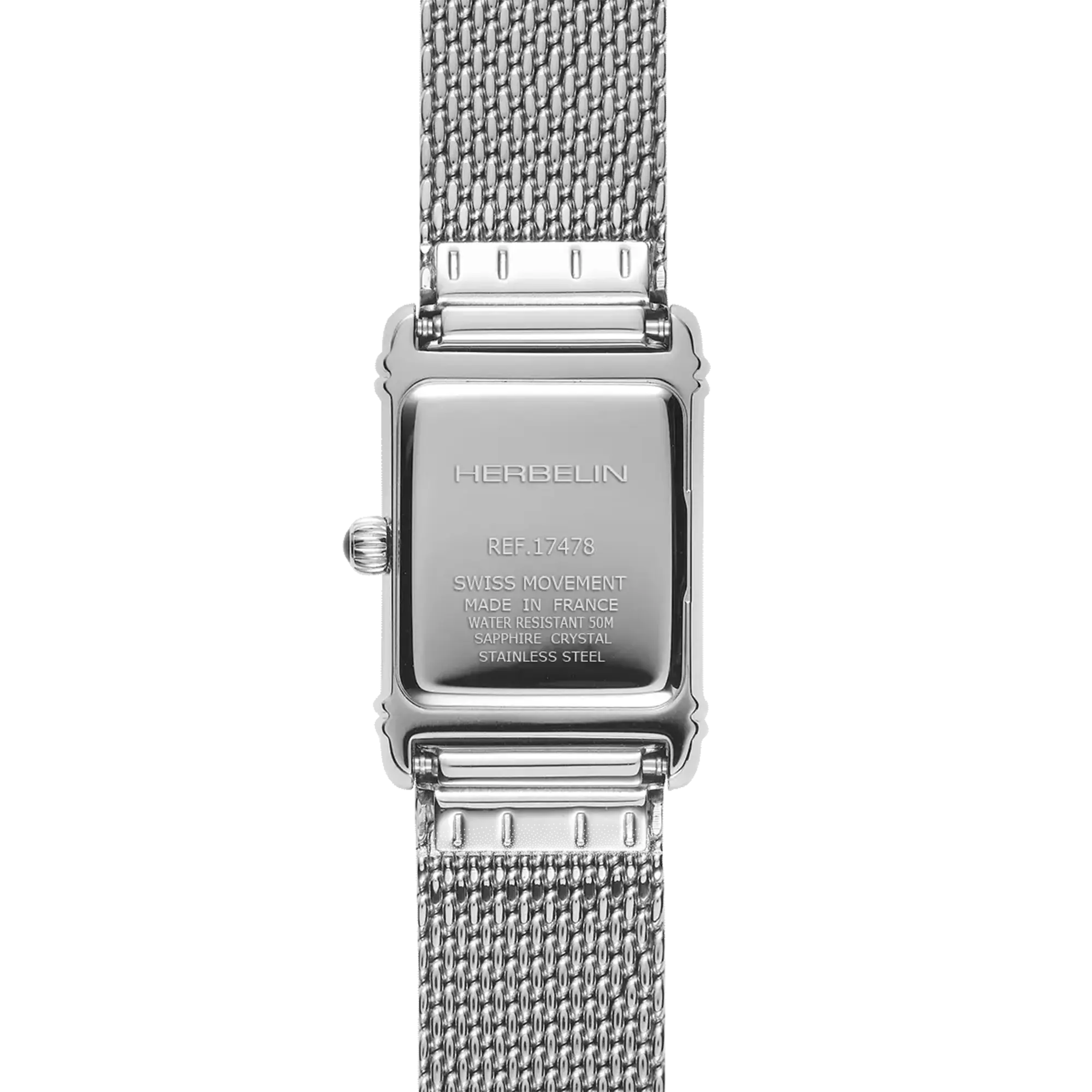 herbelin-art-d-co-quartz-acier-maille-milanaise-femme image 4