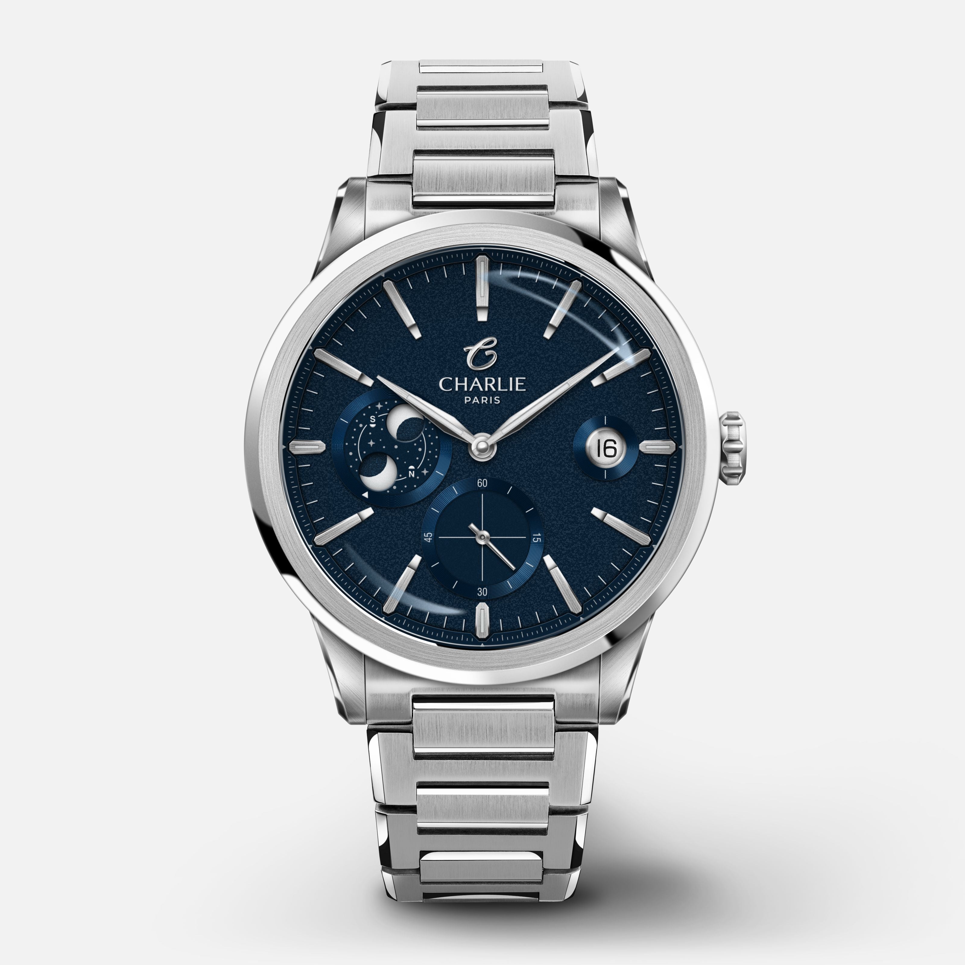 charlie-paris-alliance-phase-de-lune-bleu-montre-automatique-39mm-soprod-c105 image 1
