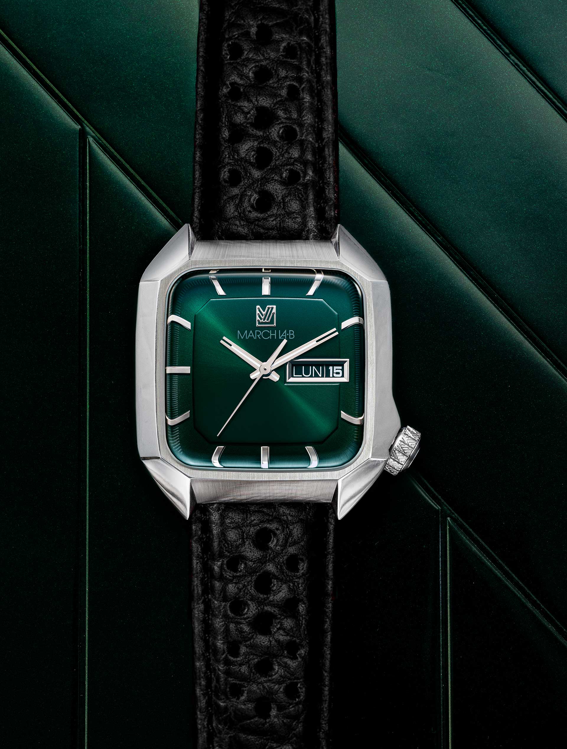 march-la-b-am2-slim-electrique-forest-36mm-cadran-vert image 2