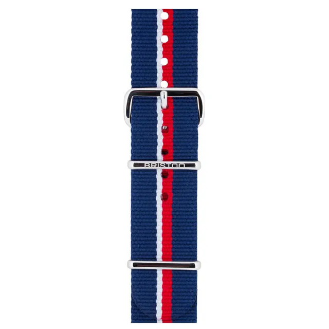 briston-bracelet-type-nato-20-mm-bleu-blanc-rouge-nylon-interchangeable image 1