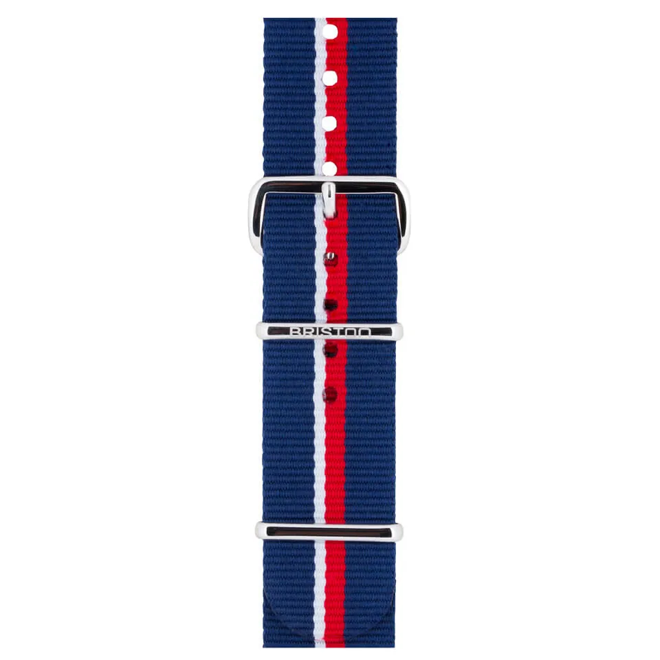 briston-bracelet-type-nato-20-mm-bleu-blanc-rouge-nylon-interchangeable image 1